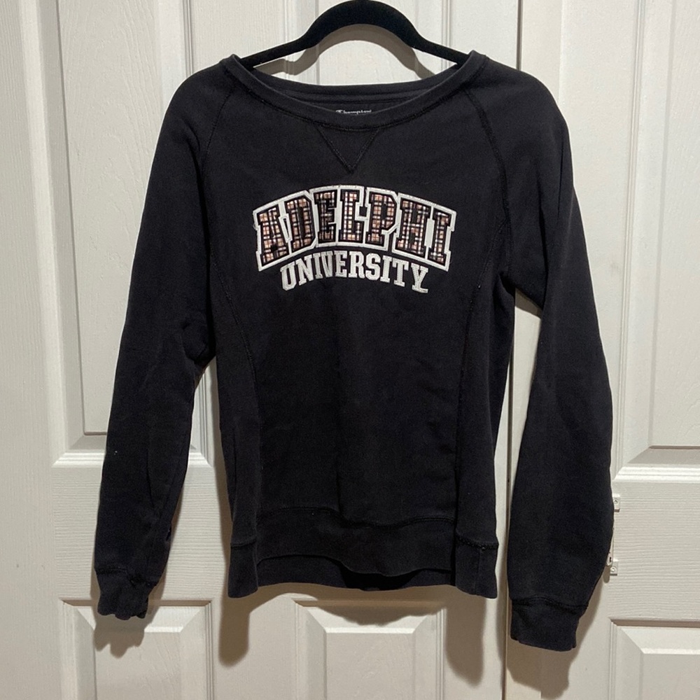 Adelphi university black sweater